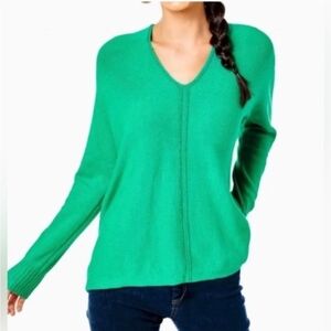 Lilly Pulitzer Sevie Sweater Green V-neck Dolman Sleeve Oversized Size S